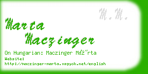 marta maczinger business card